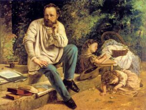 Pierre Joseph Proudhon e i suoi figli. Dipinto di Gustave Courbet, 1865.